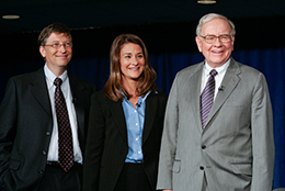 Bill Gates, Melinda Gates, and Warren Buffett